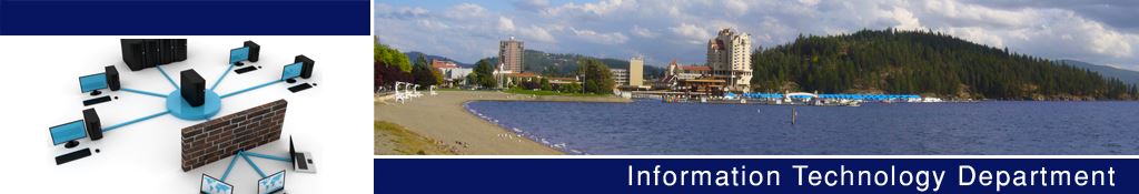 Information Technology text banner with collage of images